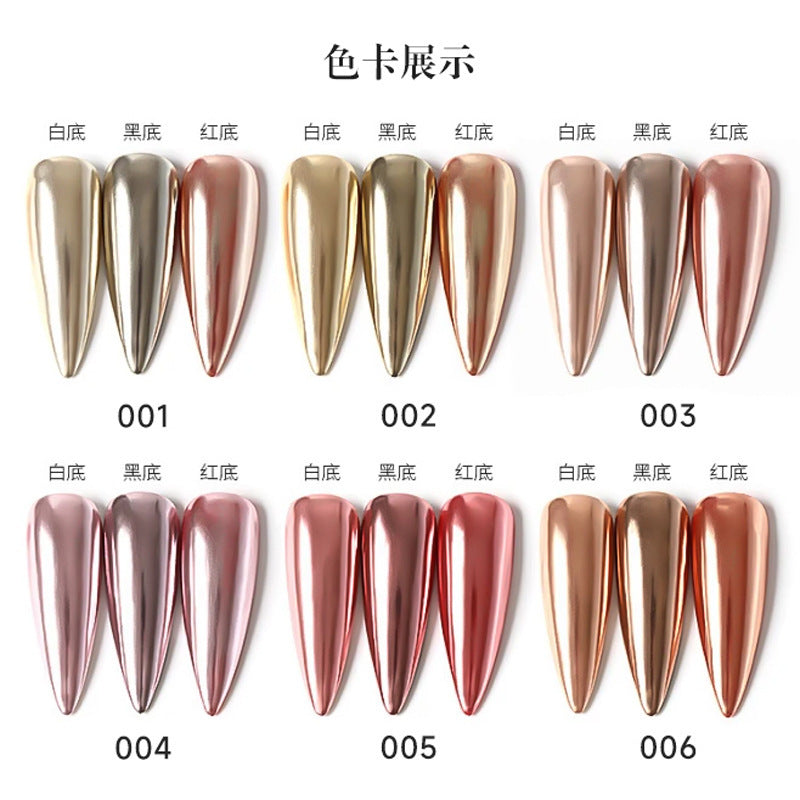 Nail art single-color solid magic mirror powder, luxury gold titanium powder, mirror powder stick, electroplated mirror powder, solid nail art powder Secondary image