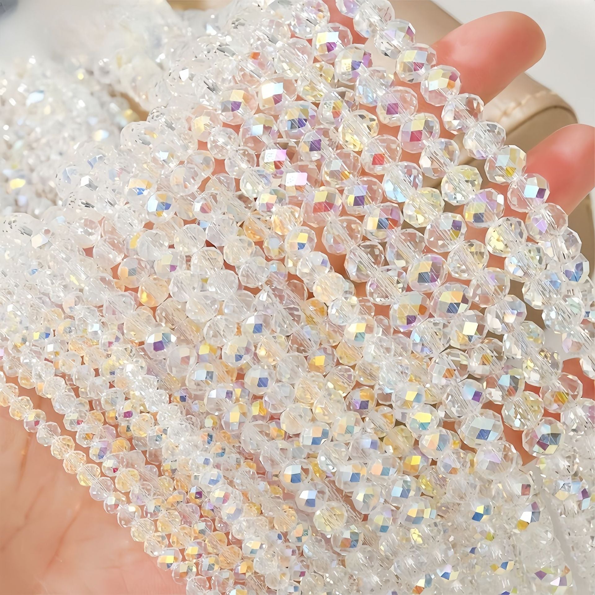 4-8mm glass crystal faceted loose beads flat beads handmade DIY bracelet jewelry accessories Secondary image