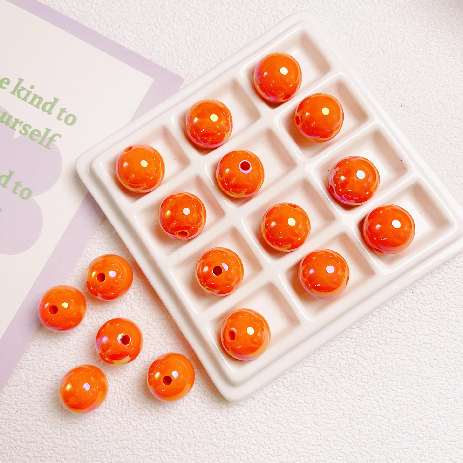 Creamy UV-coated solid color round beads DIY handmade beading phone chain keychain accessory materials card 16 Secondary image