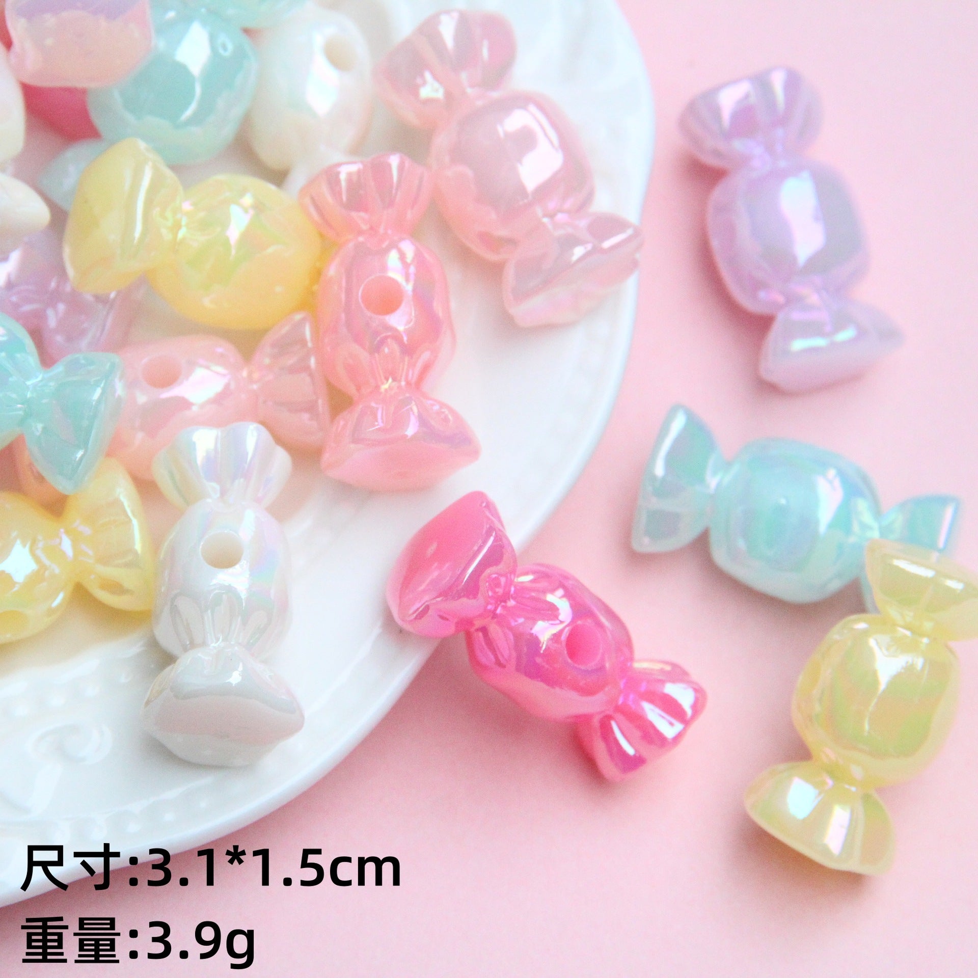 Beaded acrylic plated beads DIY cute beads for pens handmade loose beads DIY jewelry materials Secondary image