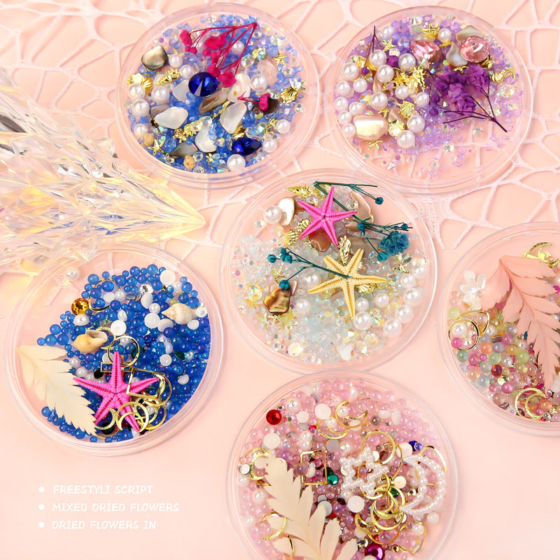 Nail Art Products: Metallic Crushed Stone, Pearls, Dried Flowers, DIY Wearable Nail Decorations, Accessories, Nail Stickers Secondary image