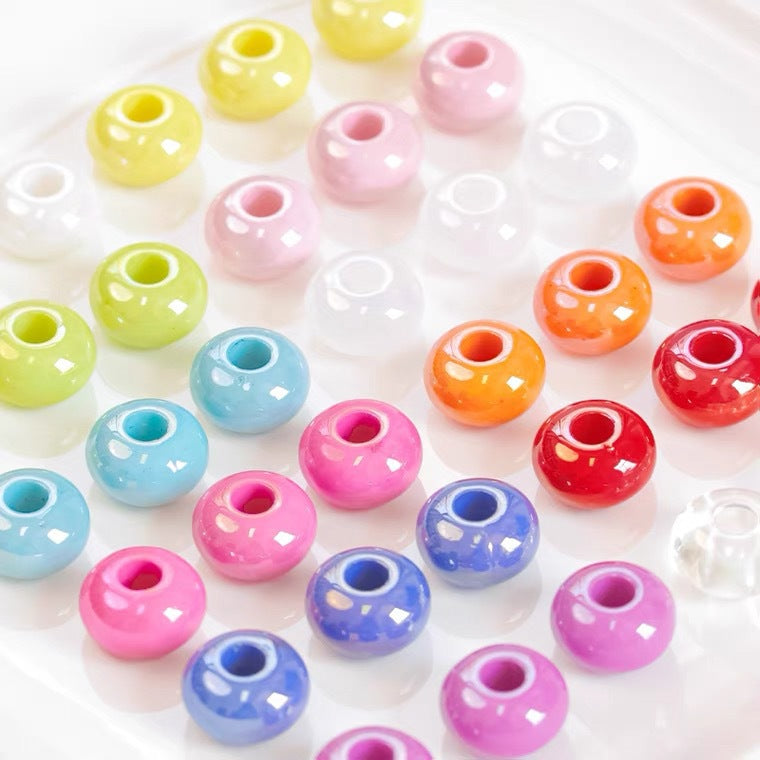 14mm acrylic colorful large-hole abacus spacer beads for DIY handmade phone chains, hair accessories, and necklace materials Secondary image
