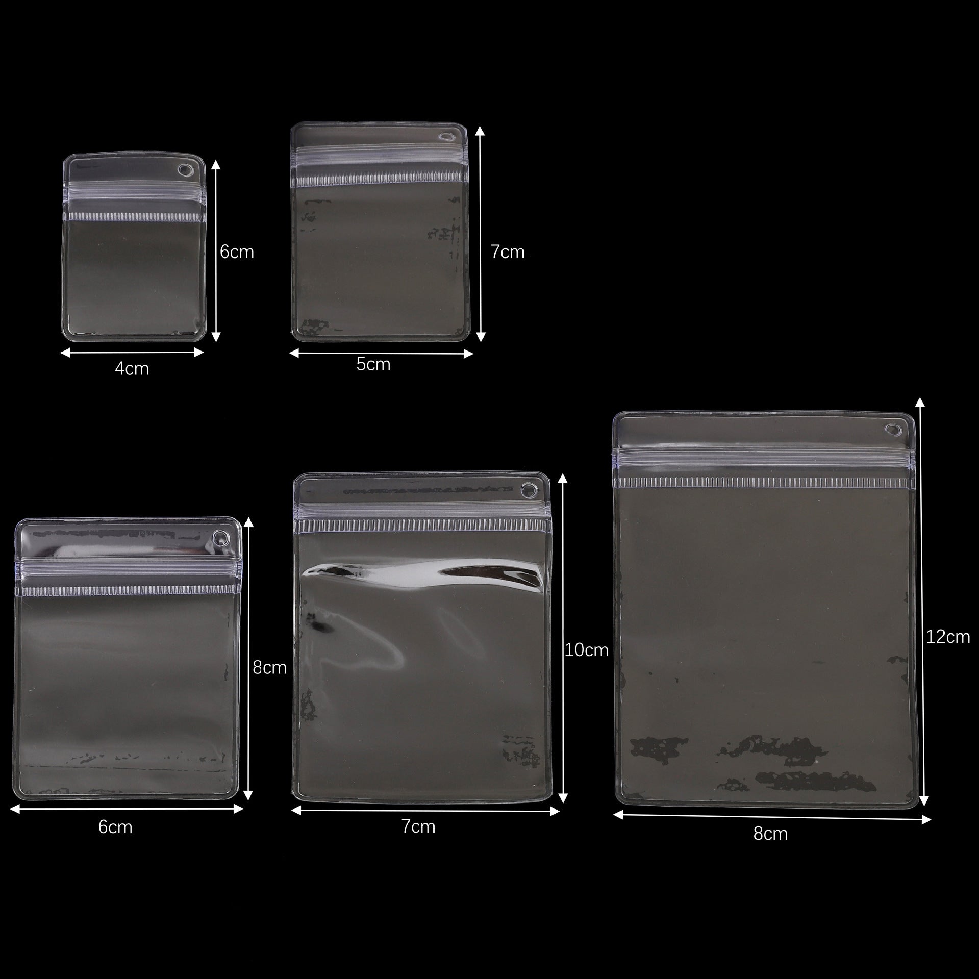 Transparent waterproof PVC multi-specification card holder storage bag with side holes, bead bag protective cover, jewelry packaging, handmade DIY Secondary image