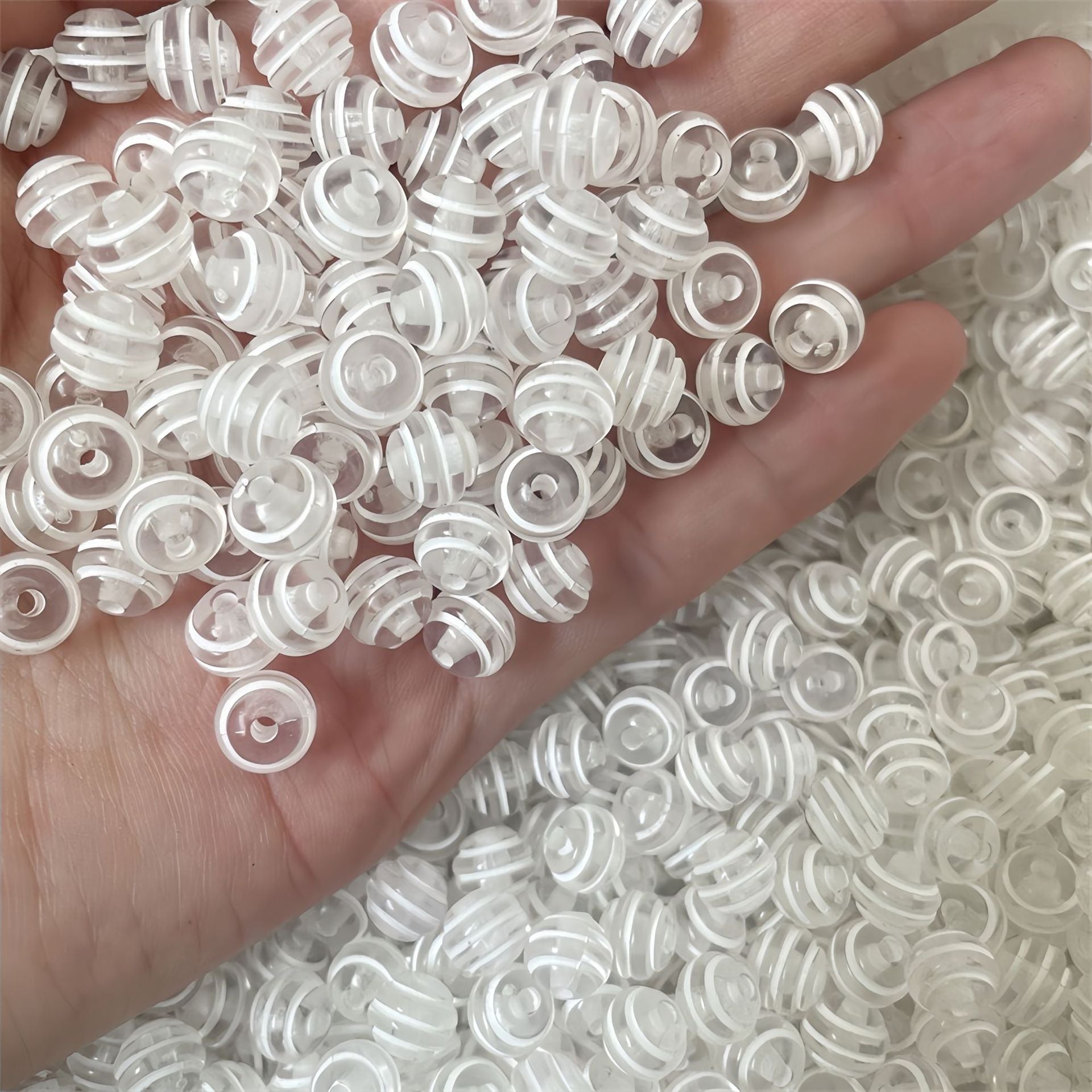 8mm acrylic rainbow striped round beads candy color DIY accessory kit for children's handmade beading materials Secondary image