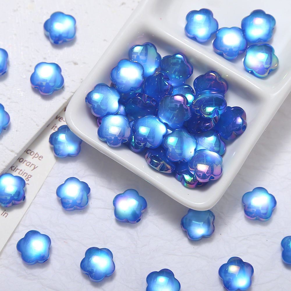 13mm Imitation Cat Eye Flower UV Electroplated Resin Loose Beads Handmade DIY Bracelet Necklace Beading Material Jewelry Accessories Secondary image