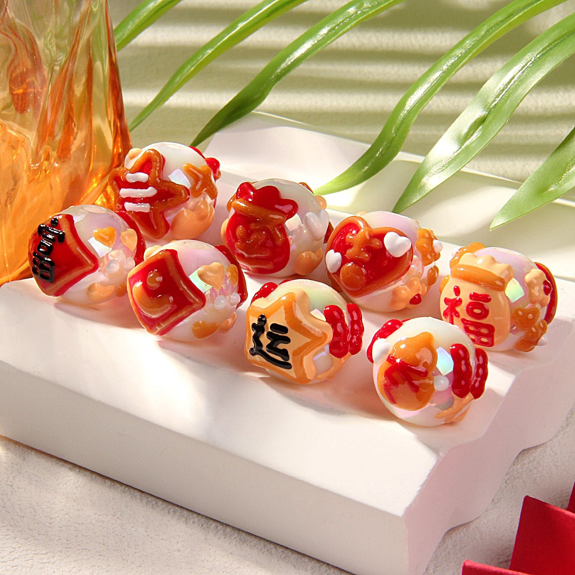 2025 Year of the Snake Hand-painted Beaded Bracelet Accessories Mobile Phone Chain Beads Mixed Style DIY Jewelry Accessories Secondary image