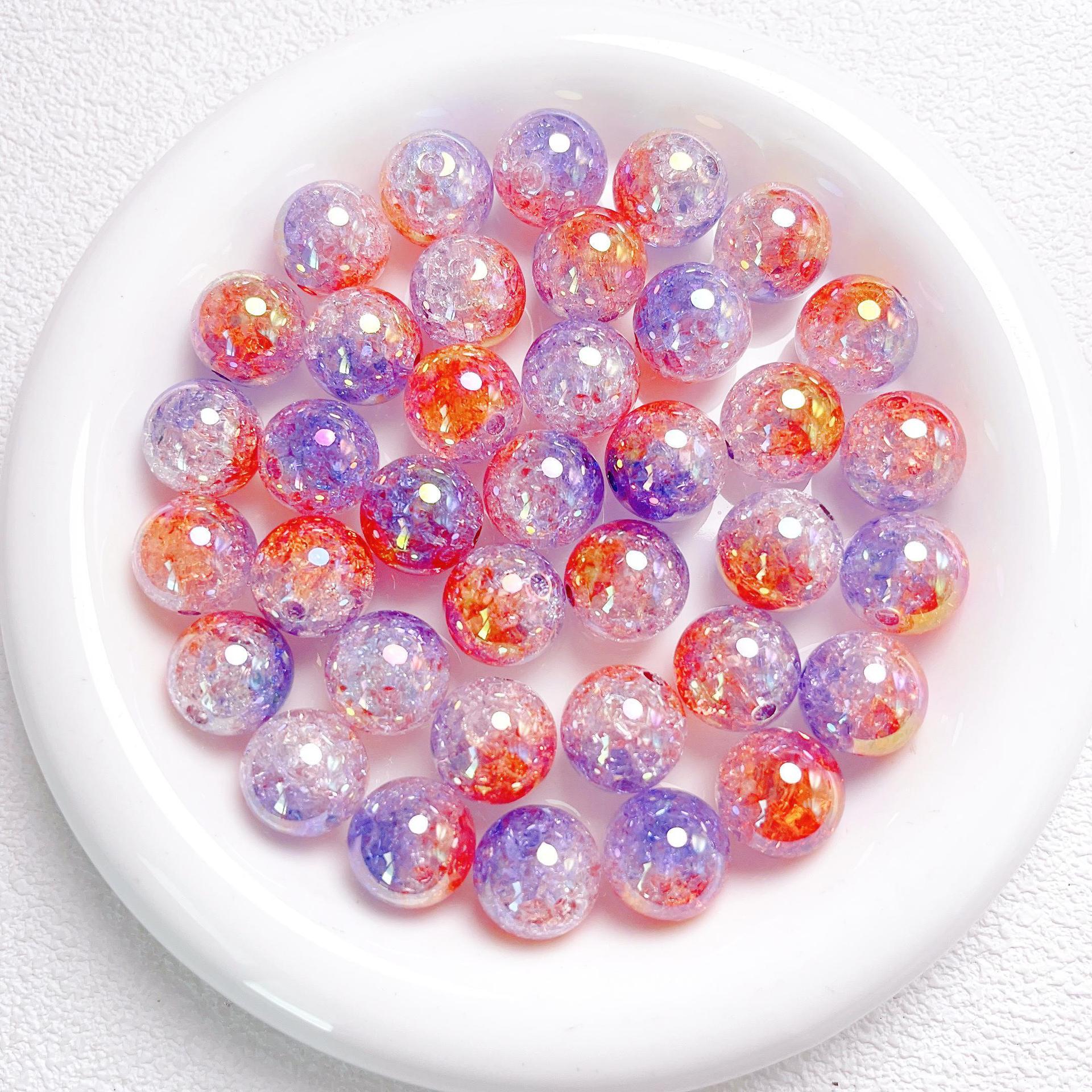 16mm high-quality UV color gradient burst round beads DIY phone chain keychain beading material accessories Secondary image
