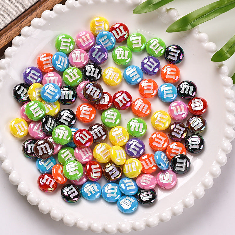 Simulated colorful candy bean beads, acrylic plated beads for DIY bracelets, necklaces, bag chains, key chains, and beading Secondary image