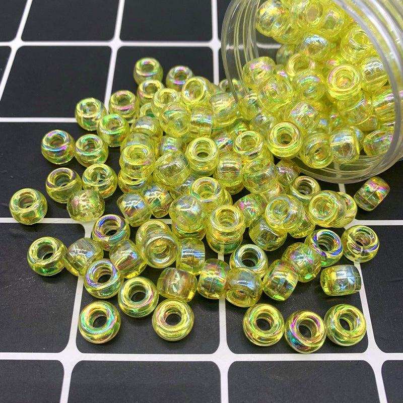 100 pieces/pack acrylic plastic electroplated large-hole round beads barrel beads DIY handmade materials beaded jewelry accessories Secondary image