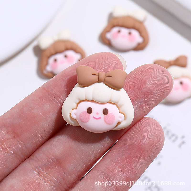 DIY cream glue phone case, red-faced little girl material kit, handmade hair accessories, resin small accessories, resin glue Secondary image