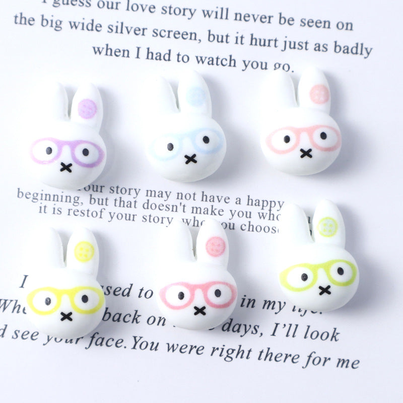 Cartoon lop-eared rabbit DIY phone case stickers, refrigerator magnets, accessories, storage box, shoe charms, gloves, resin accessories Secondary image