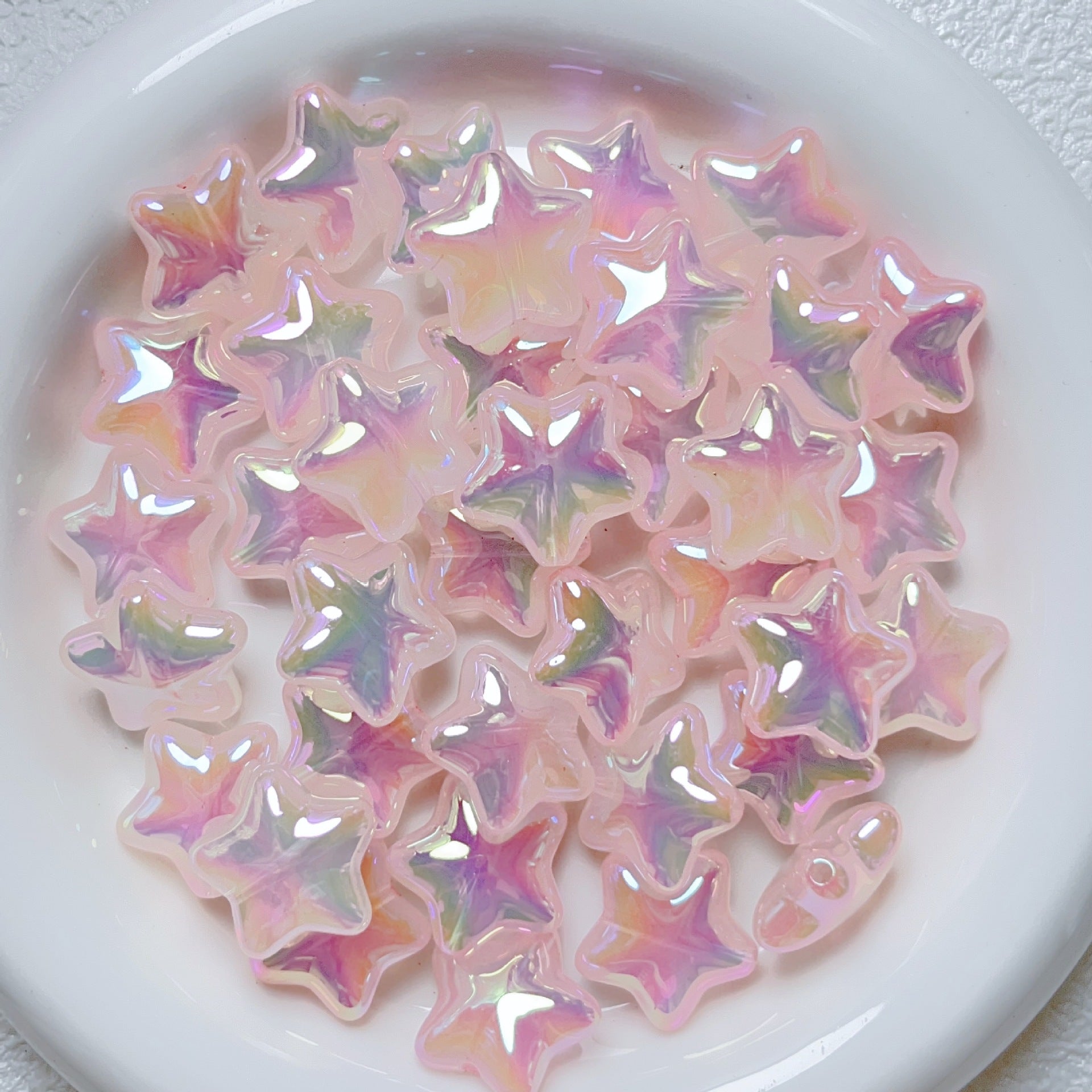 High-quality UV-coated colorful jelly star pentagram beads acrylic beads DIY phone chain material accessories Secondary image
