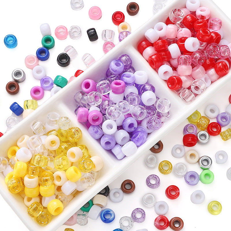Acrylic mixed-style barrel beads, large-hole beads, DIY handmade bracelet accessories, loose beads set, small pony beads Secondary image