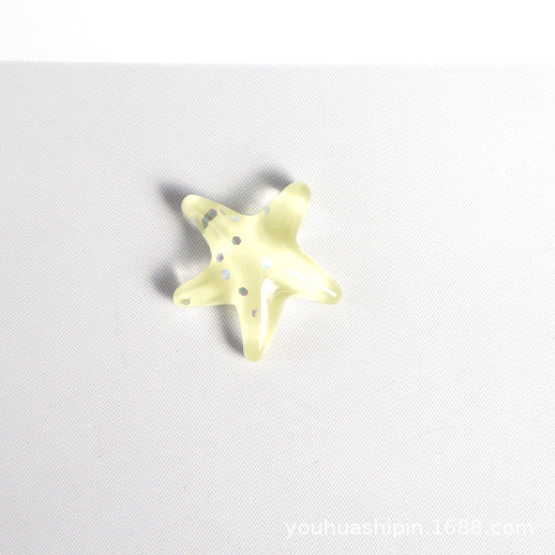 Transparent Starfish Ocean Series Croc Shoe Phone Case DIY Accessories Pendant Decorations Handmade DIY Sequins Secondary image