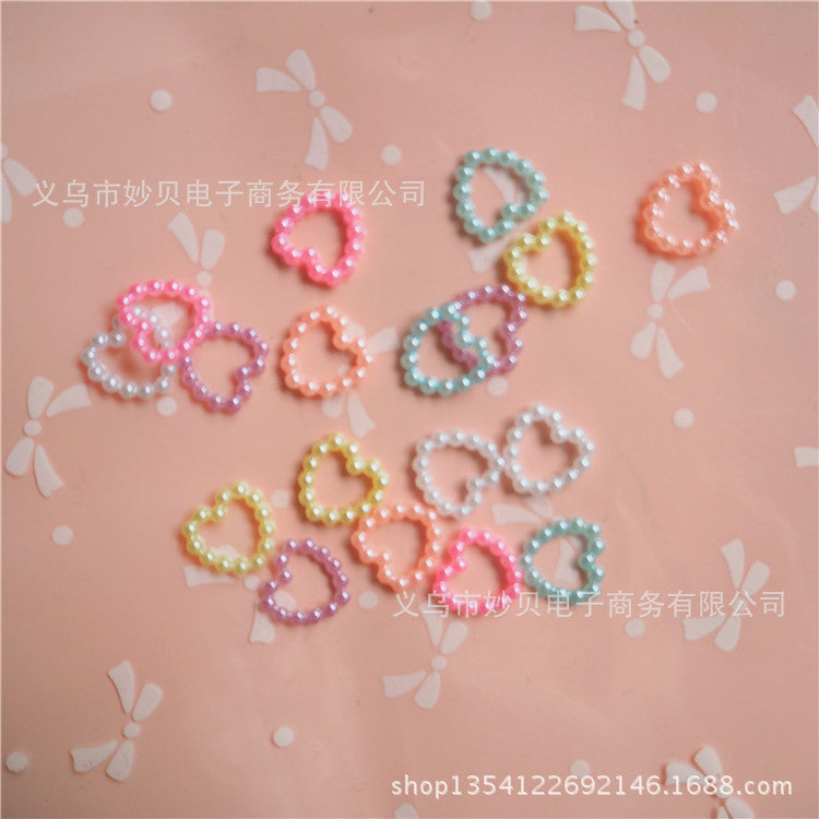 Simulation ABS Pearl Heart Nail Art Accessories diy Cream phone case material, headwear, clay jewelry accessories Secondary image
