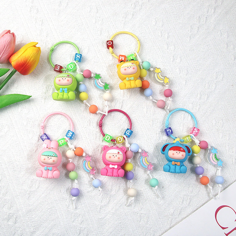 New three-dimensional textured paint Lilith cartoon resin keychain trendy blind box toy pendant bag accessory for women Secondary image