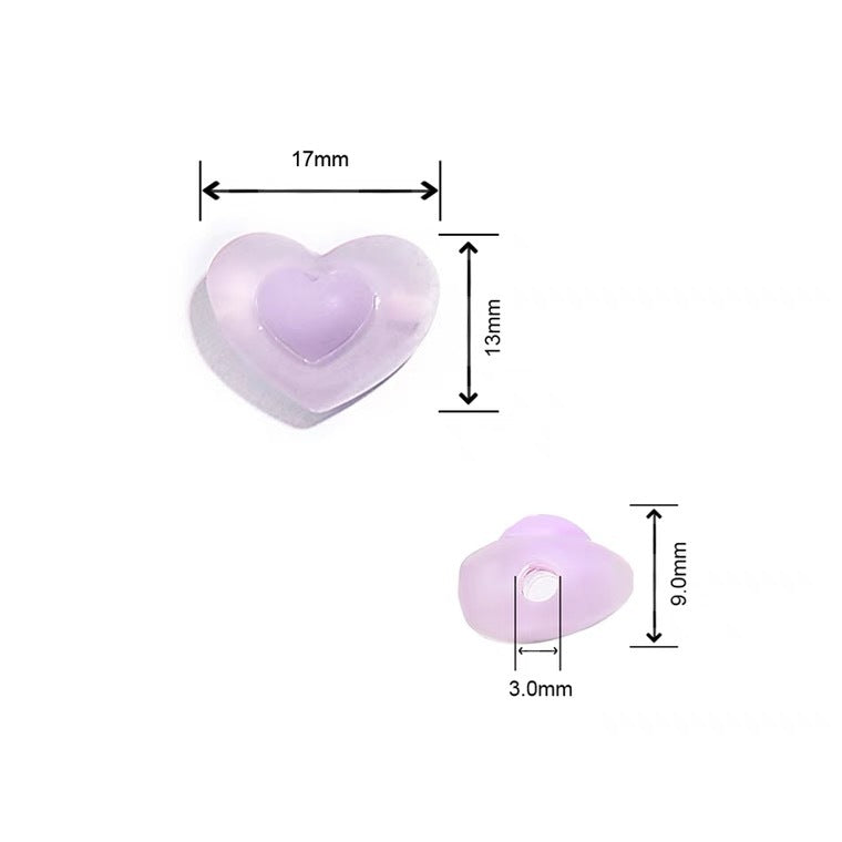 Acrylic transparent frosted heart, pentagram, plum blossom beads DIY hair accessories, headbands, hair ties, handmade jewelry components Secondary image