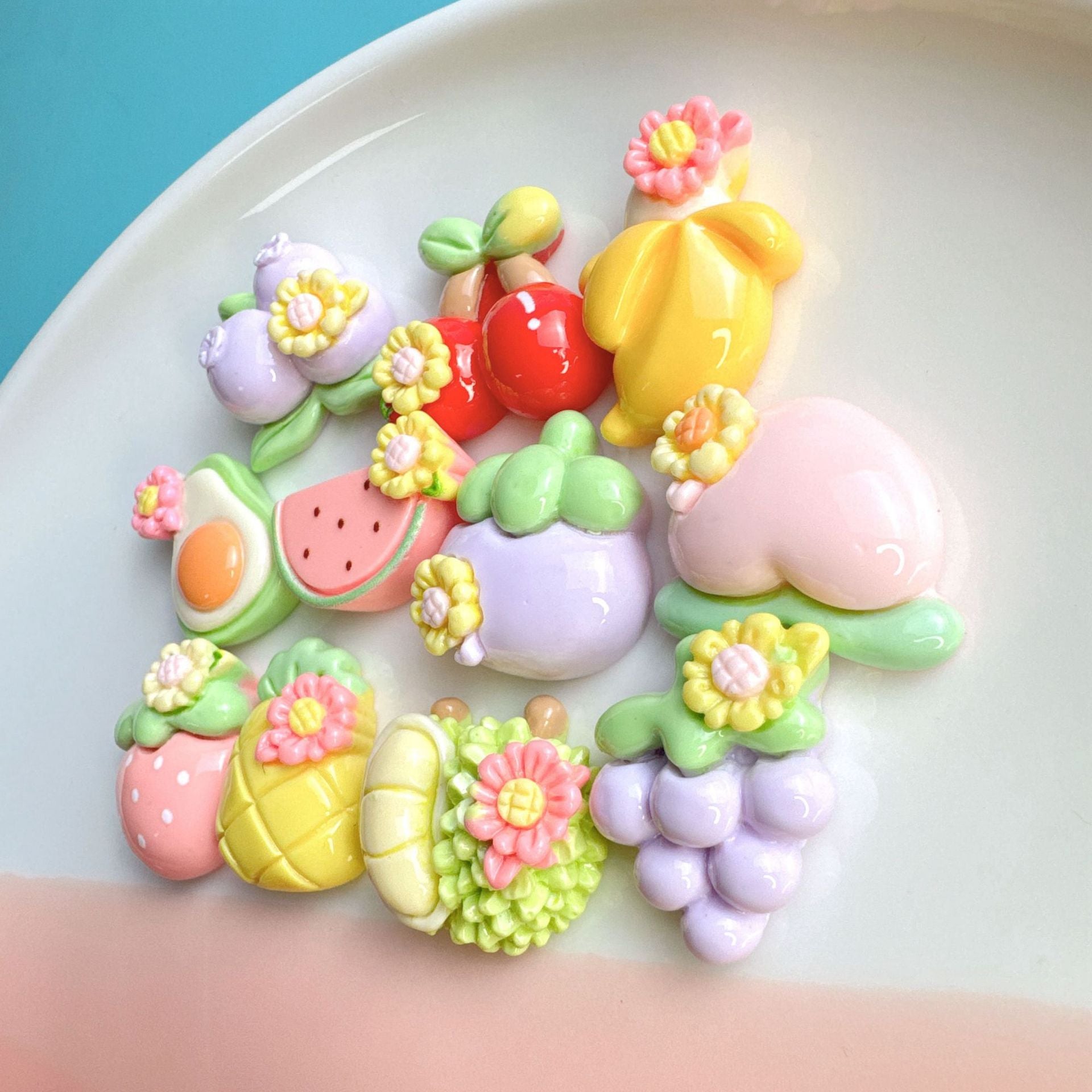Spring fruit resin accessories, cream glue DIY hair accessories, shoe decorations, phone case key pendants, decorative materials Secondary image