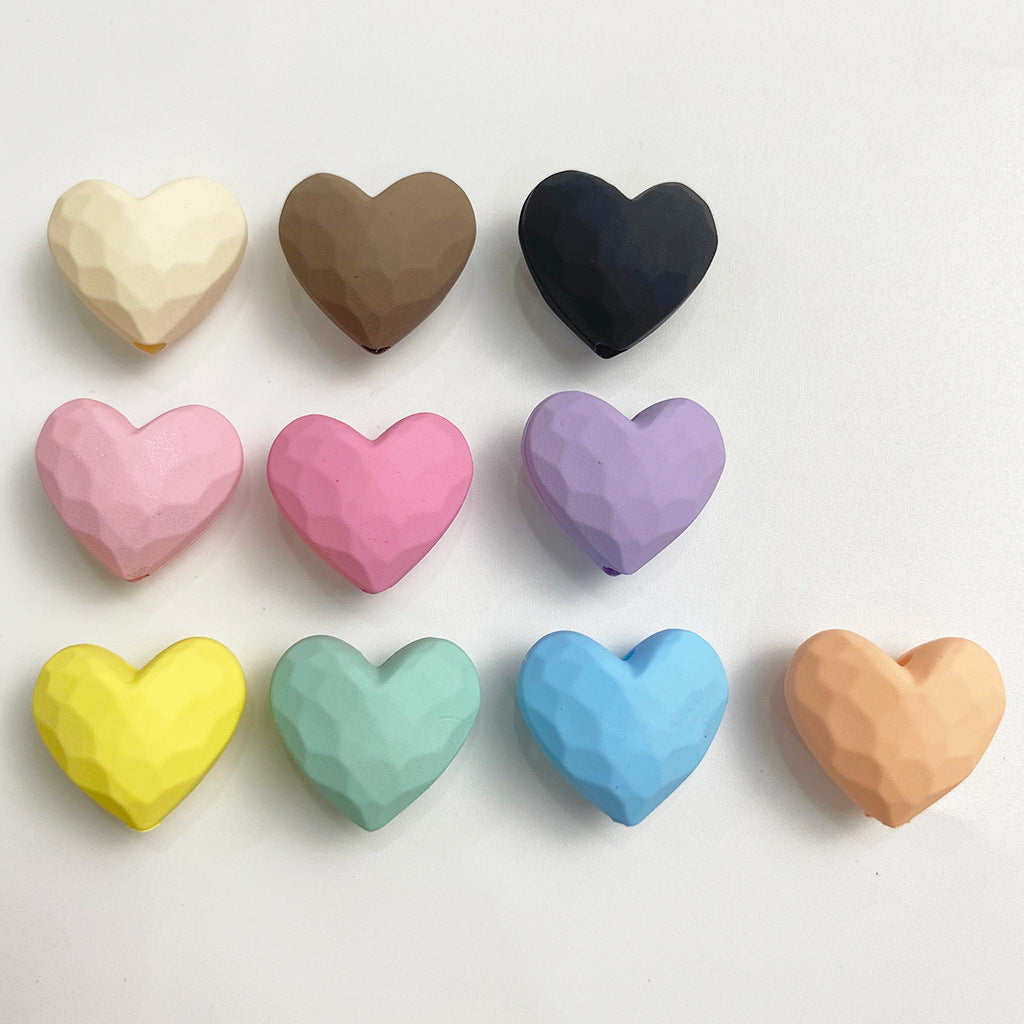 Acrylic colorful rubber cut-out heart DIY handmade phone chain necklace bracelet beading material accessories Secondary image