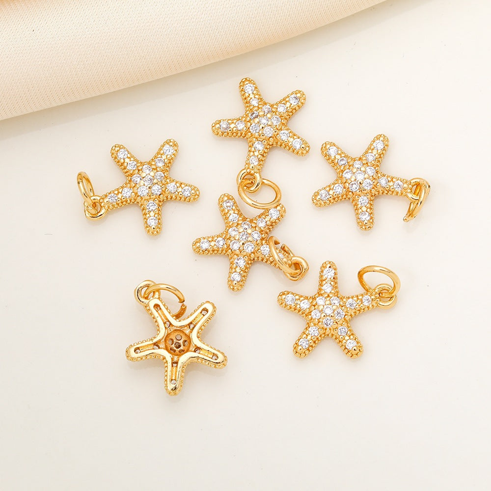 Gold-plated color-retaining zirconia crown pendant DIY handmade jewelry accessories for necklaces and bracelets Secondary image