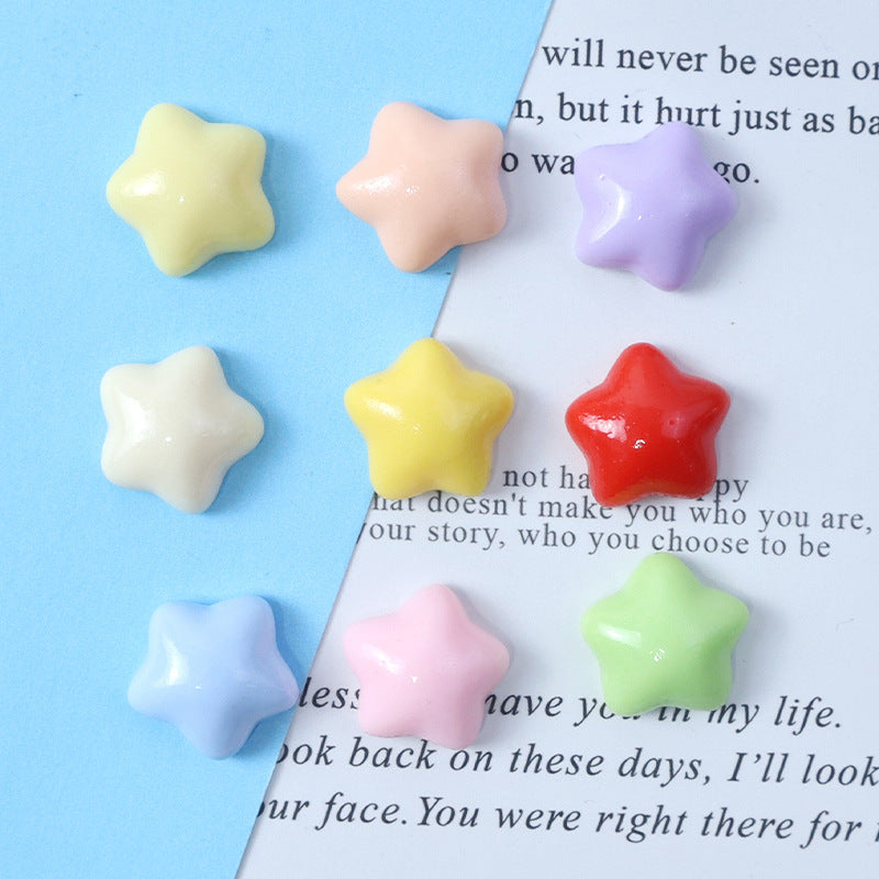 Shiny candy-colored cute chubby star resin pentagram accessories DIY handmade hair accessory materials Secondary image