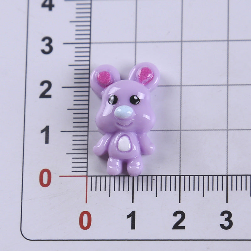 Cartoon cute little animal DIY resin accessories for handmade hair clips, hair accessories, phone cases, water cup stickers, and creative shoe decorations Secondary image