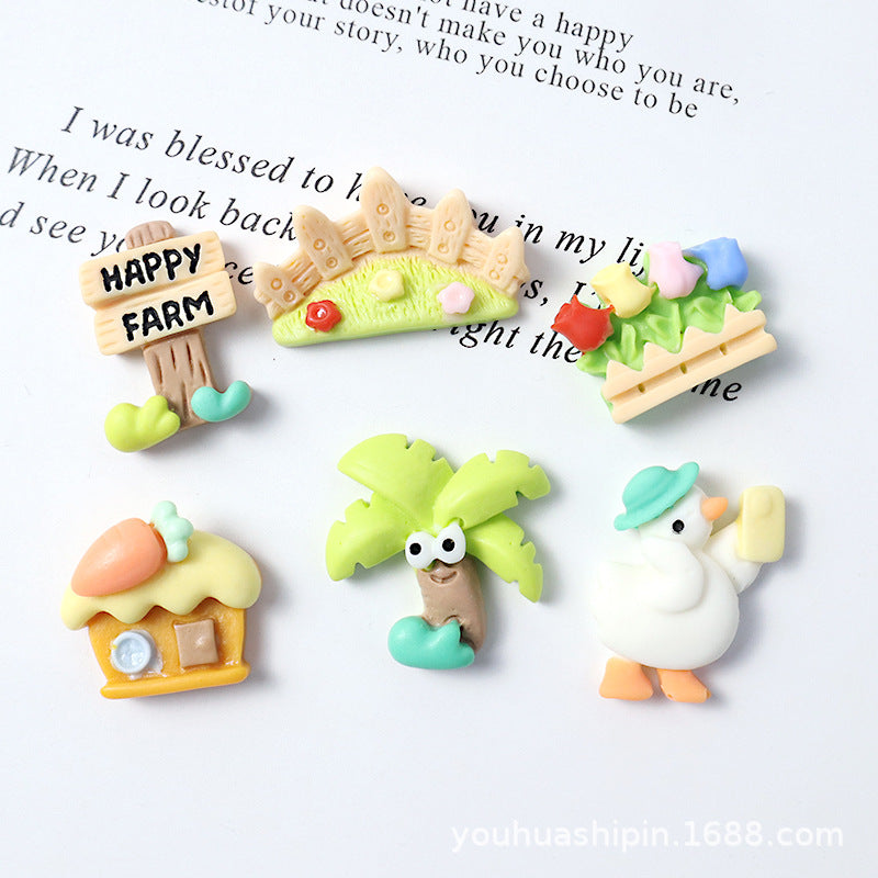 Resin accessories: little duck, happy farm, slipper decoration, water cup, hair accessory, DIY accessories, cartoon patch, phone case Secondary image