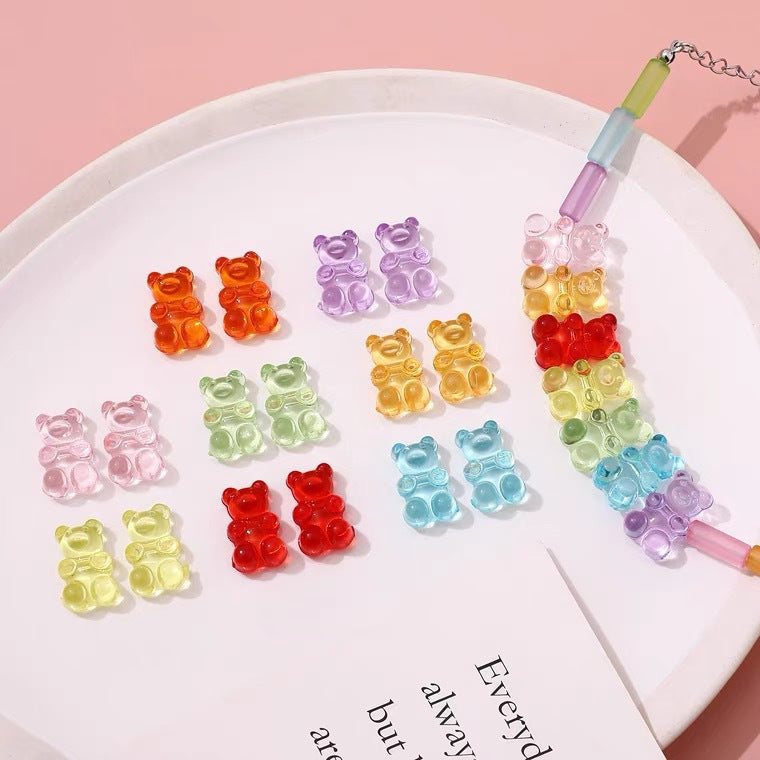 Acrylic candy-colored cartoon transparent bear beads DIY handmade hair accessories, earrings, bracelets, necklaces, and accessories materials Secondary image