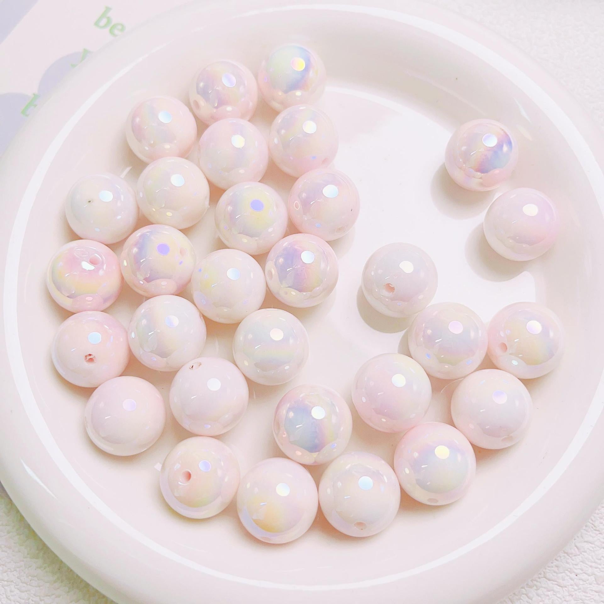 Luminous UV-coated two-tone mother-of-pearl beads, hand-painted beads, acrylic beads, DIY loose beads, phone chains, bracelet accessories Secondary image