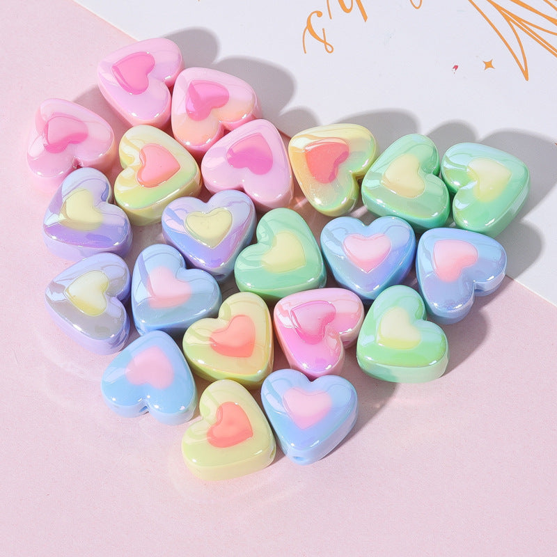 Acrylic UV-coated macaron heart candy star colorful loose beads for DIY bracelet and necklace Secondary image