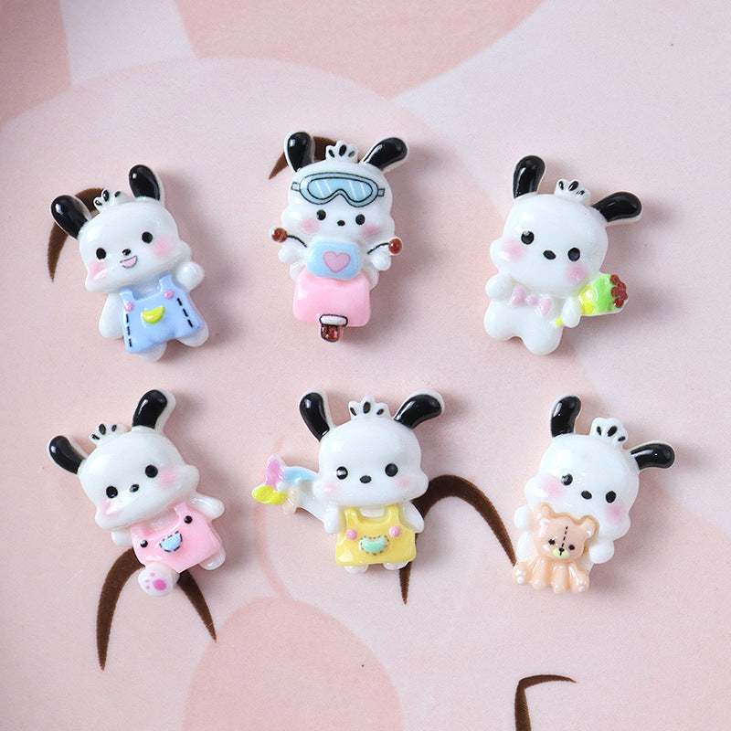 Cartoon Chacha Dog Cream DIY Resin Accessories for Hair Clips, Hair Ties, Stationery Boxes, DIY Figurines, and Refrigerator Magnets Secondary image
