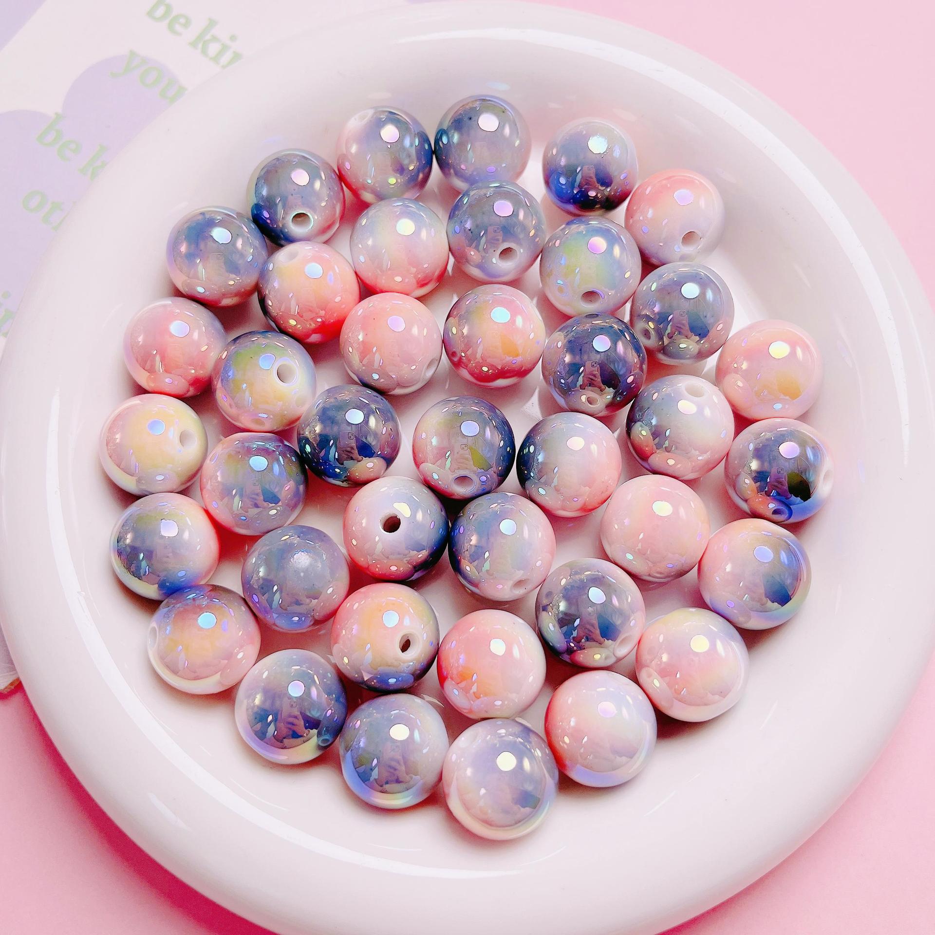 Gradient Blush Two-Tone UV Round Beads Acrylic Beads DIY Phone Chain Keychain Accessories Secondary image