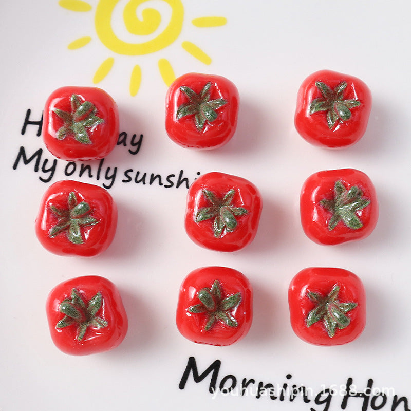 3D small tomato simulation food toy resin accessories for DIY fridge magnets, shoe decorations, Crocs, and phone cases Secondary image