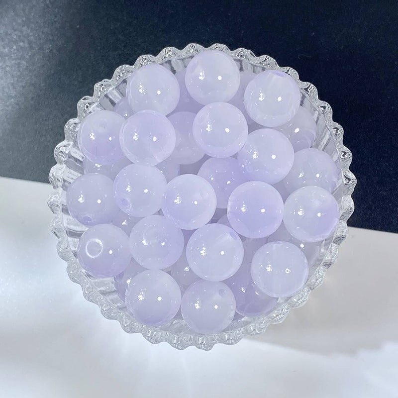 12mm imitation natural jade round beads, glass beads, loose beads for DIY handmade bracelet and necklace materials Secondary image