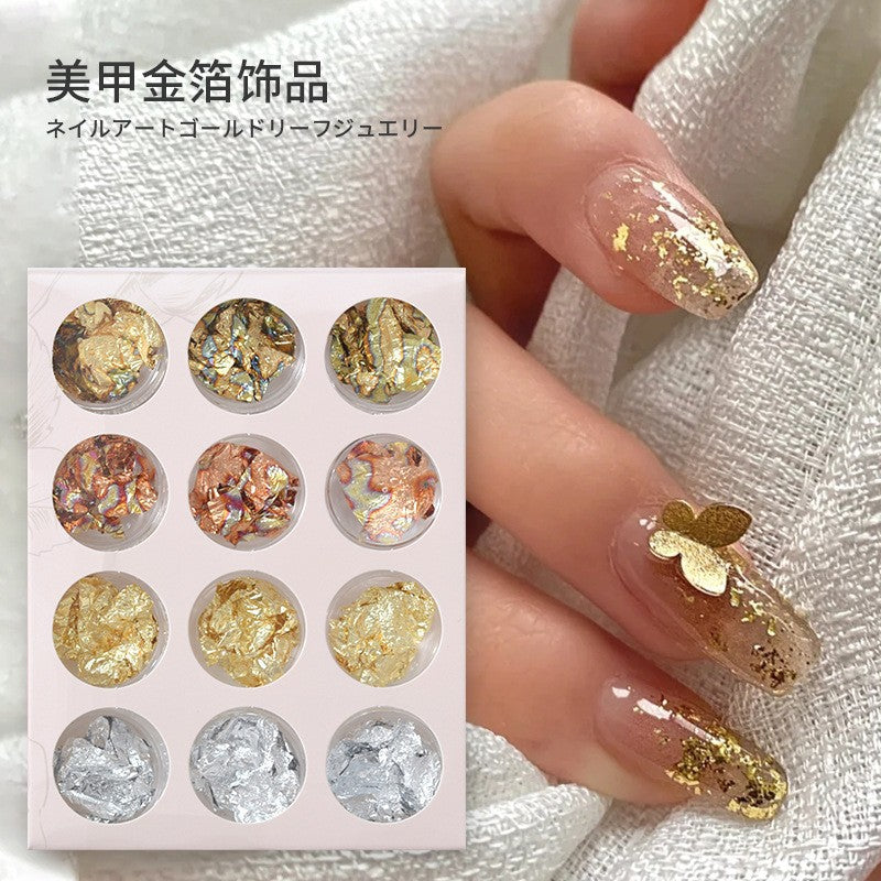 Nail art accessories: gold and silver foil paper, various options available, DIY gold and silver foil paper, silver foil paper in 4 colors Secondary image