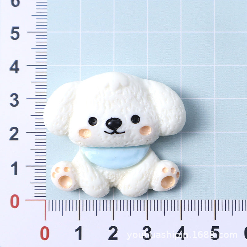 Cartoon Cute Teddy Puppy Resin Accessories Cream Glue DIY Handmade Hair Clips, Hair Ties, Storage Box, Refrigerator Magnets Secondary image