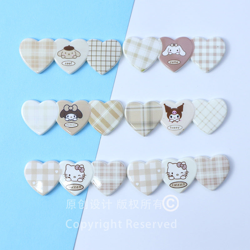 Acrylic new colorful heart-shaped cartoon puppy hair clip, sweet and girly style, side clip for bangs, Sanrio accessory Secondary image
