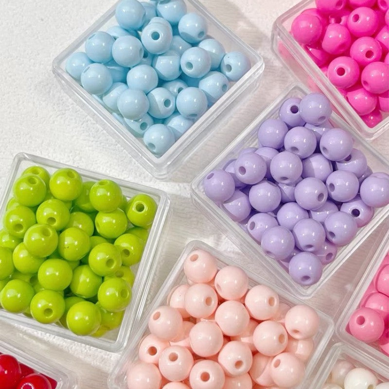Macaron-colored painted square beads, acrylic loose beads, DIY handmade beading materials, mobile phone chain accessories Secondary image