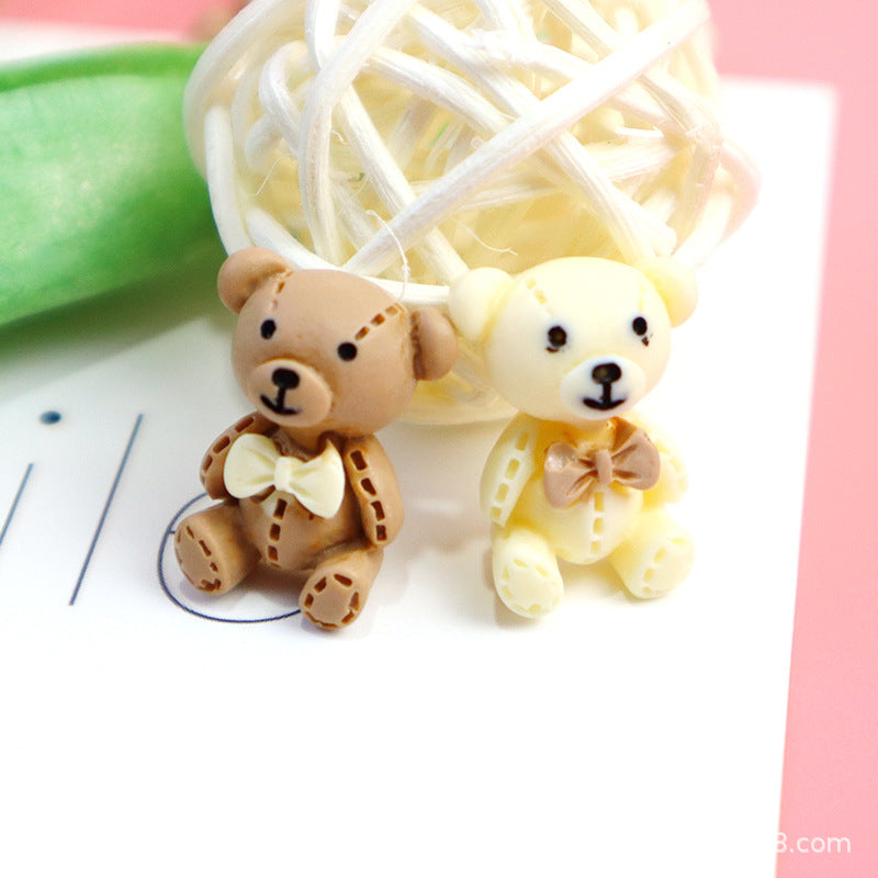 Cartoon Animal Bear DIY Phone Case Hair Clip Hair Rope Resin Accessories Cream Glue Material Secondary image