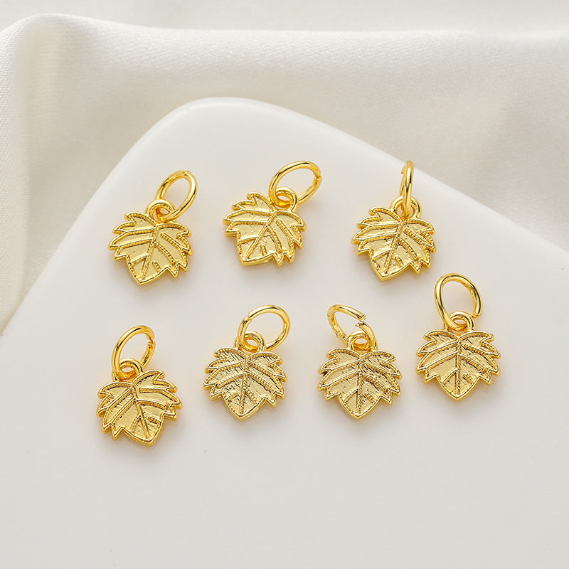 Light gold star, maple leaf, butterfly small pendant decoration DIY handmade beaded bracelet necklace accessory Secondary image