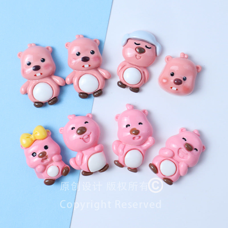 Resin accessories, star, beaver, Ruby decorations, cartoon DIY handmade hair clips, phone case, clog shoe patches, pendants Secondary image