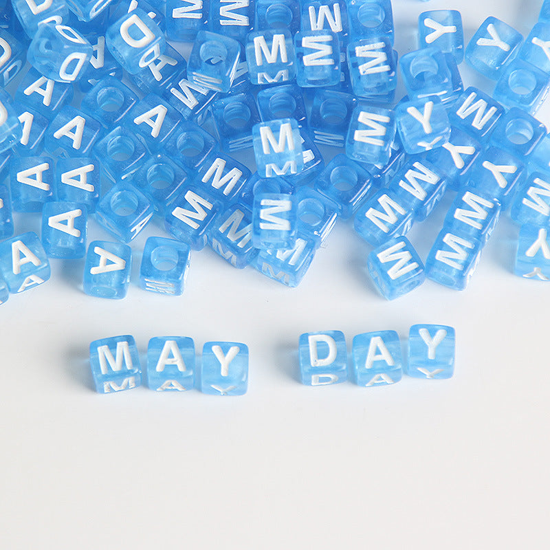 Mayday concert merchandise blue letter beads 7mm square letter beads DIY pendant phone strap Secondary image