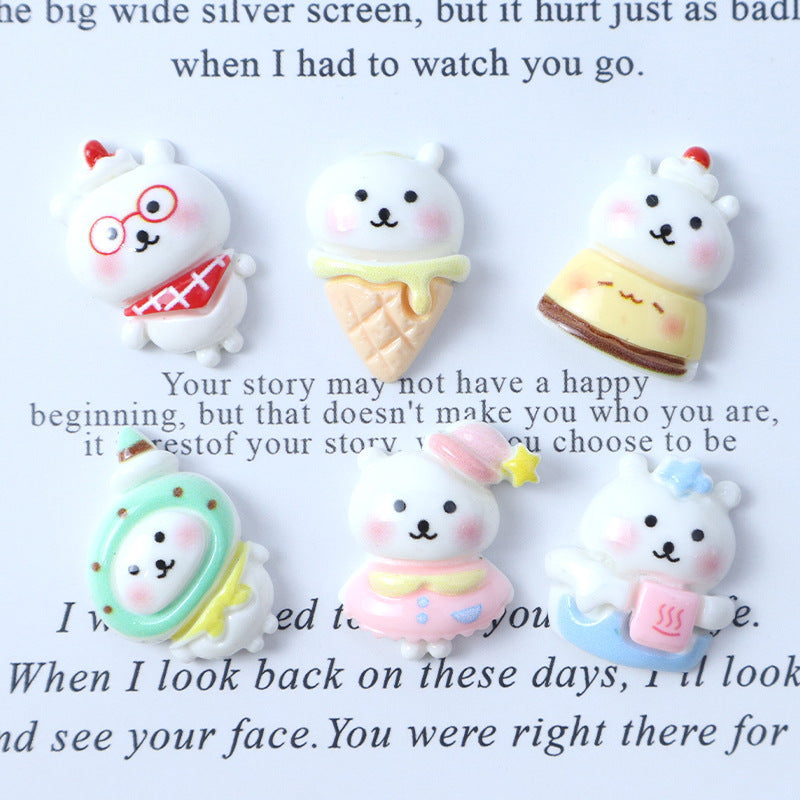 Cartoon self-deprecating bear resin accessories DIY cream glue phone case decoration, shoe accessories, headwear, and glove materials Secondary image