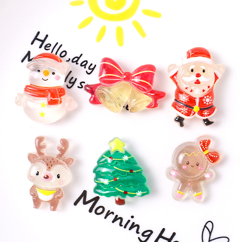 25-year-old Nightlight Christmas Set Cartoon Resin Ornaments Luminous Accessories DIY Phone Case Cream Glue Handicraft Secondary image