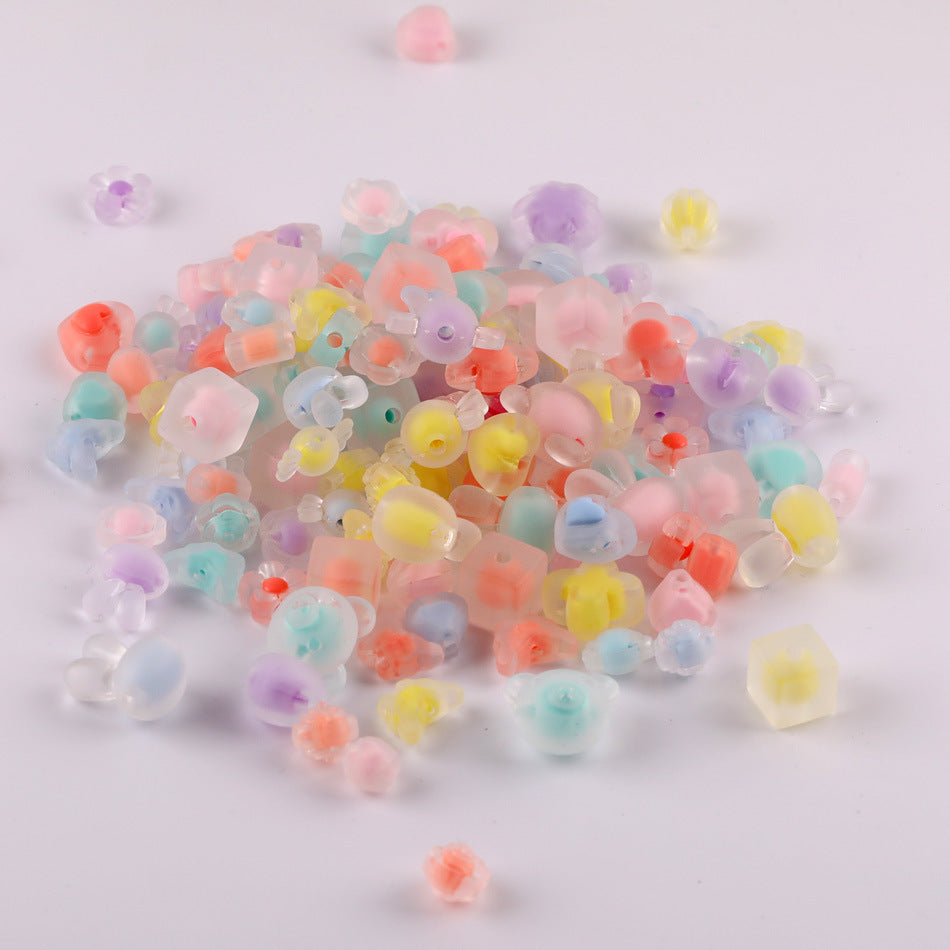 Acrylic beaded pumpkin, butterfly, heart, star beads with inner color and frosted finish, DIY material loose beads for bracelets Secondary image