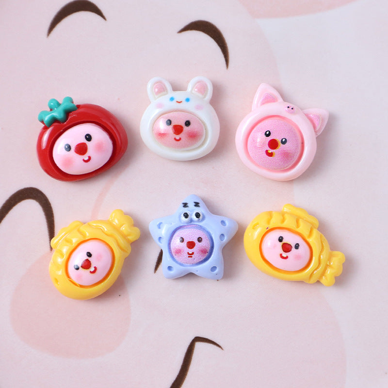 Little Beaver Loopy resin accessories DIY hair clips, headwear, handmade shoe charms, glove decoration materials Secondary image