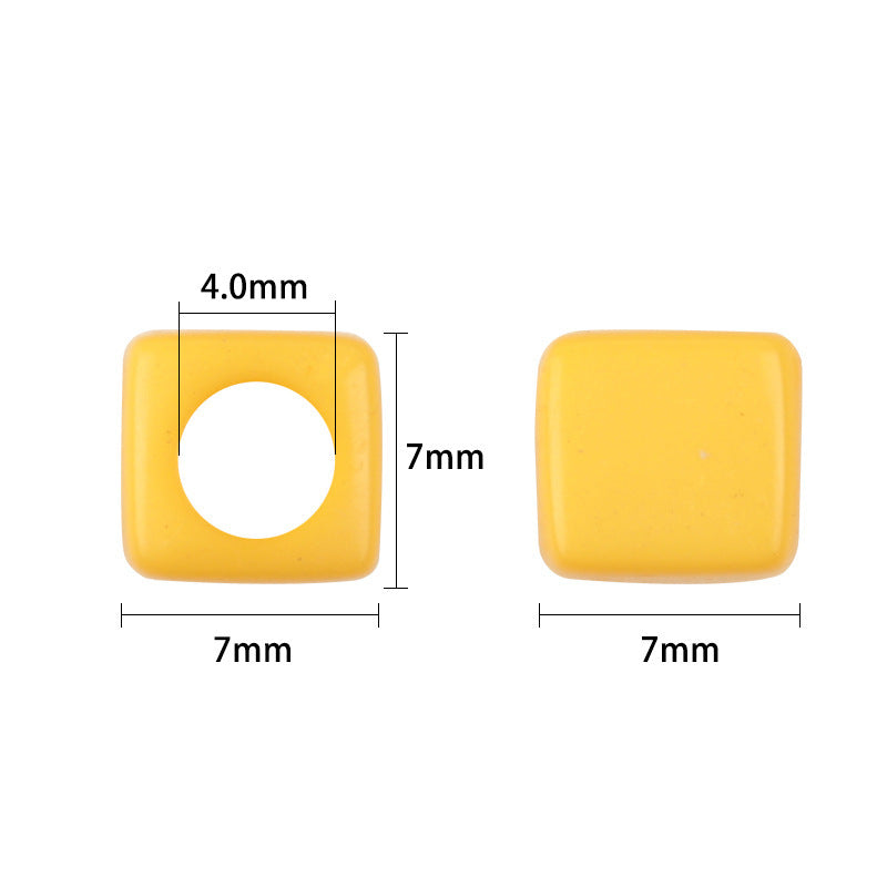 100 pieces/pack acrylic square beads solid color large hole spacer beads DIY handmade colorful beading materials Secondary image