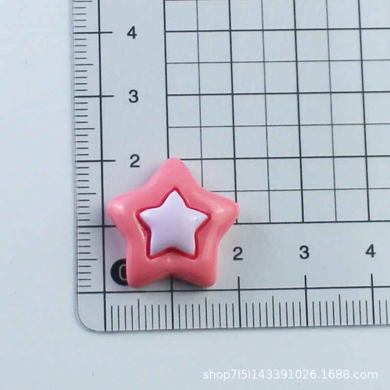 Glossy colorful double-layer pentagram DIY resin accessories for handmade hair accessories, shoe buckles, phone cases, and water cup patches Secondary image