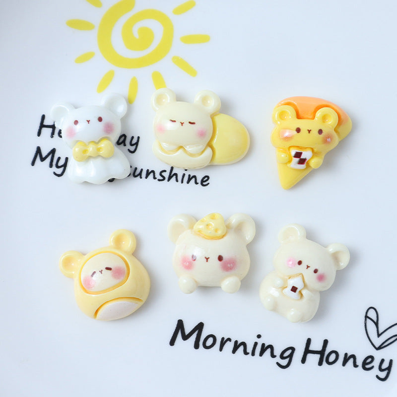 Cartoon cute mouse DIY cream glue phone case material kit handmade hair accessories resin accessories resin glue Secondary image