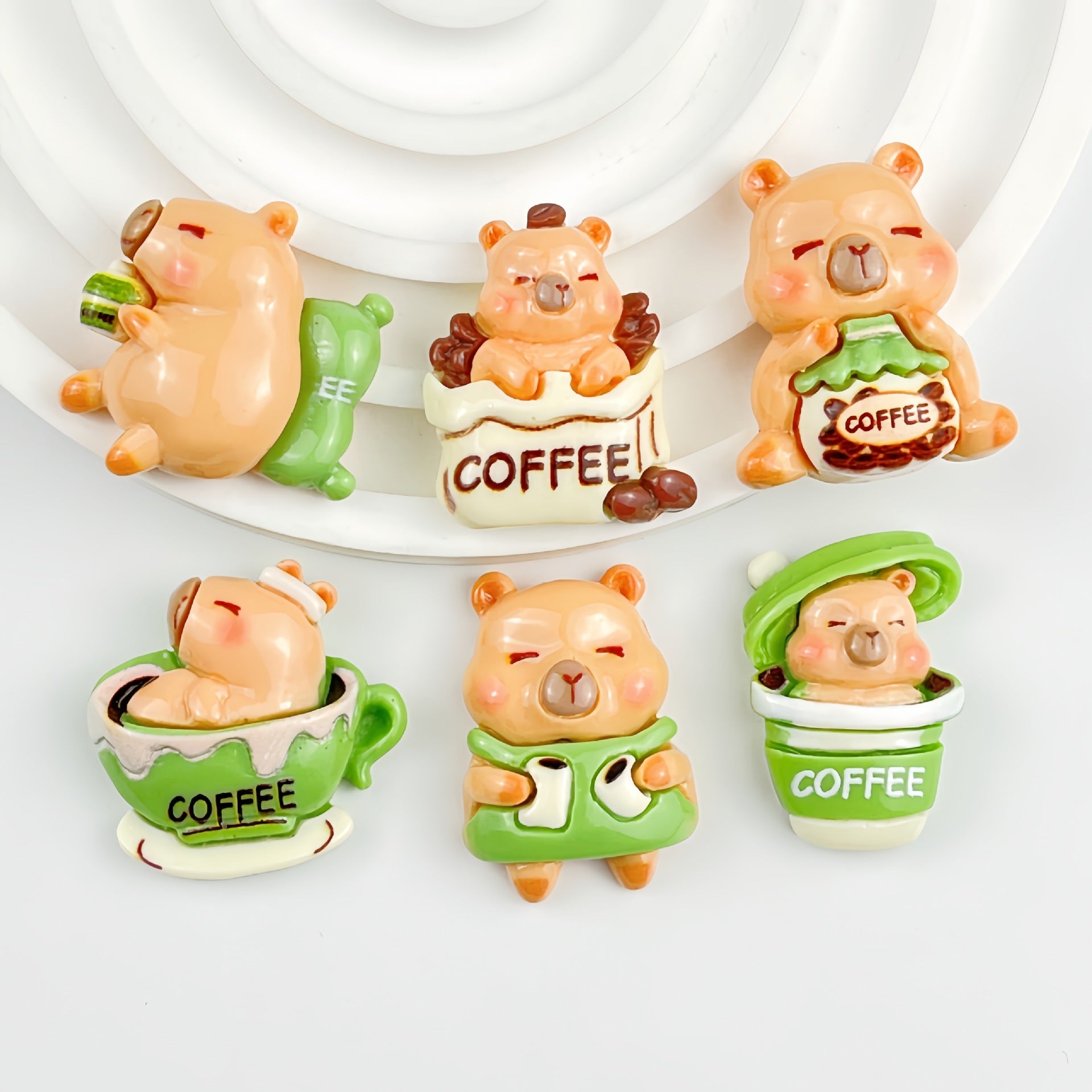 Cartoon cute capybara resin accessories for DIY handmade cream glue hair clips and fridge magnets materials Secondary image